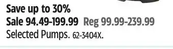 Canadian Tire Mastercraft Selected Pumps offer