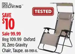 Canadian Tire Oxford XL Zero Gravity Chair, Taupe offer