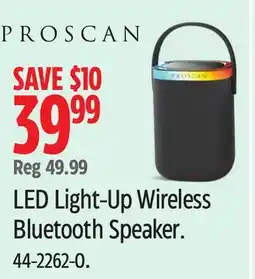 Canadian Tire Proscan LED Light-Up Wireless Bluetooth Speaker offer