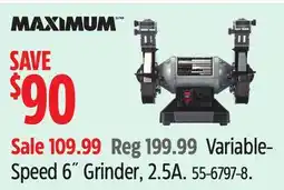 Canadian Tire MAXIMUM Variable- Speed 6˝ Grinder, 2.5A offer