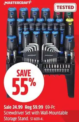 Canadian Tire Screwdriver Set with Wall-Mountable Storage Stand offer