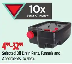 Canadian Tire Selected Oil Drain Pans, Funnels and Absorbents offer