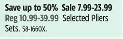 Canadian Tire Selected Pliers Sets offer