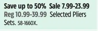 Canadian Tire Selected Pliers Sets offer