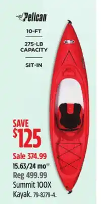 Canadian Tire Pelican Summit 100X Kayak offer