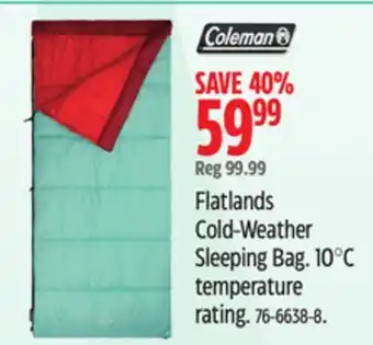 Canadian Tire Flatlands Cold-Weather Sleeping Bag offer