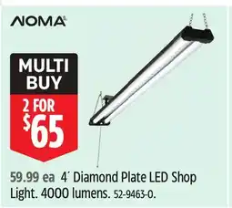 Canadian Tire 4´ Diamond Plate LED Shop Light offer