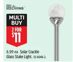 Canadian Tire Solar Crackle Glass Stake Light offer