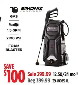 Canadian Tire Simoniz Pressure Washer offer