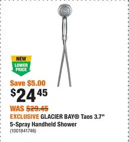 Home Depot EXCLUSIVE GLACIER BAY Taos 3.7 5-Spray Handheld Shower offer