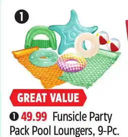 Canadian Tire Funsicle Party Pack Pool Loungers, 9-Pc offer