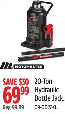 Canadian Tire Motomaster 20-Ton Hydraulic Bottle Jack offer