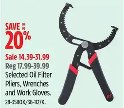 Canadian Tire Lincoln Selected Oil Filter Pliers, Wrenches and Work Gloves offer