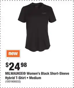 Home Depot MILWAUKEE Women's Black Short-Sleeve Hybrid T-Shirt • Medium offer
