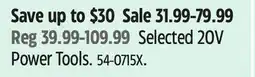 Canadian Tire Selected 20V Power Tools offer
