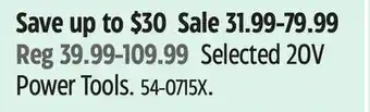 Canadian Tire Selected 20V Power Tools offer