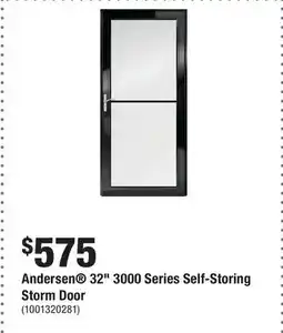 Home Depot Andersen 32 3000 Series Self-Storing Storm Door offer