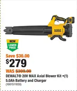 Home Depot DEWALT 20V MAX Axial Blower Kit •(1) 5.0Ah Battery and Charger offer