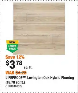 Home Depot LIFEPROOF Lovington Oak Hybrid Flooring (18.78 sq.ft.) offer