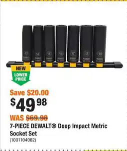 Home Depot 7-PIECE DEWALT Deep Impact Metric Socket Set offer
