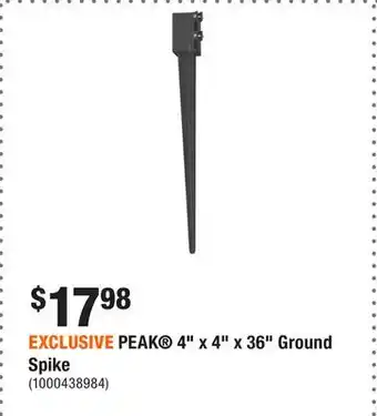Home Depot EXCLUSIVE PEAK 4 x 4 x 36 Ground Spike offer