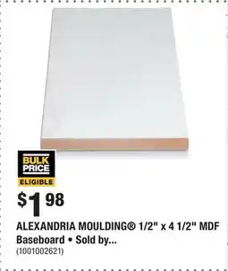 Home Depot ALEXANDRIA MOULDING 1/2 x 4 1/2 MDF Baseboard • Sold by offer