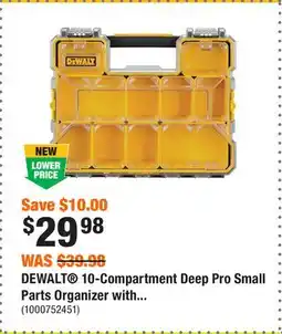 Home Depot DEWALT 10-Compartment Deep Pro Small Parts Organizer with offer
