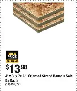 Home Depot 4' x 8' x 7/16 Oriented Strand Board • Sold By Each offer