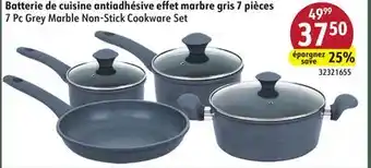 Sushi Shop 7 Pc Grey Marble Non-Stick Cookware Set offer