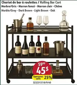 Sushi Shop Rolling Bar Cart offer