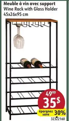 Sushi Shop Wine Rack with Glass Holder 45x26x95 cm offer