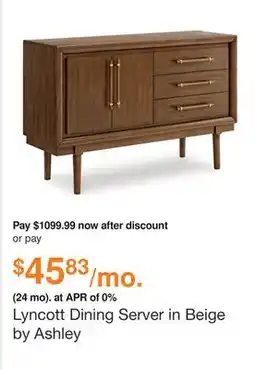 Ashley Furniture Lyncott Dining Server in Beige by Ashley offer