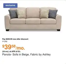 Ashley Furniture Panola- Sofa in Beige, Fabric by Ashley offer
