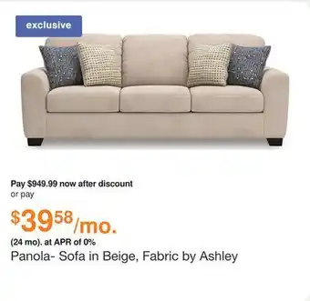 Ashley Furniture Panola- Sofa in Beige, Fabric by Ashley offer