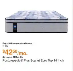 Ashley Furniture Posturepedic Plus Scarlet Euro Top 14 Inch Mattress, Size: Queen by Sealy offer