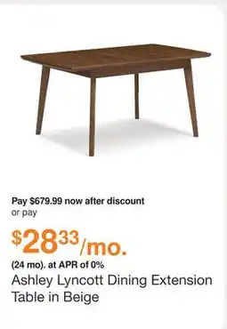 Ashley Furniture Ashley Lyncott Dining Extension Table in Beige offer