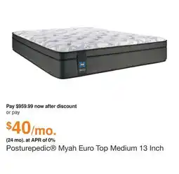 Ashley Furniture Posturepedic Myah Euro Top Medium 13 Inch Mattress, Size: Queen by Sealy offer
