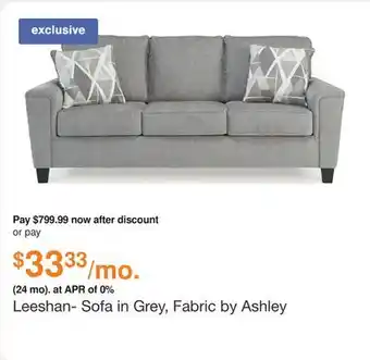 Ashley Furniture Leeshan- Sofa in Grey, Fabric by Ashley offer
