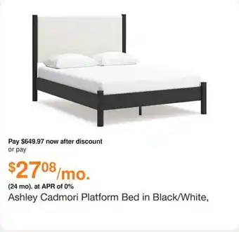 Ashley Furniture Ashley Cadmori Platform Bed in Black/White, Size: Queen offer