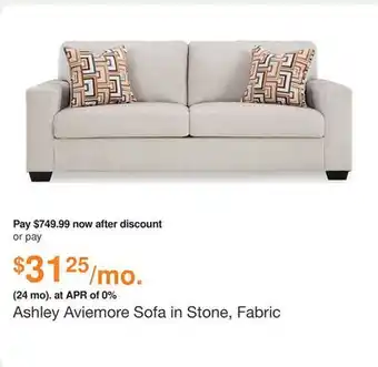 Ashley Furniture Ashley Aviemore Sofa in Stone, Fabric offer
