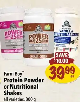 Farm Boy Farm Boy Protein Powder or Nutritional Shakes offer