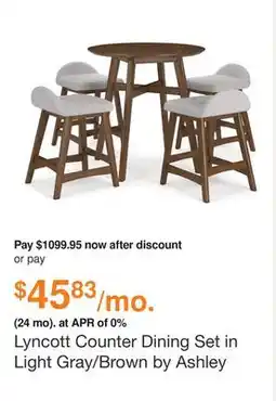 Ashley Furniture Lyncott Counter Dining Set in Light Gray/Brown by Ashley offer