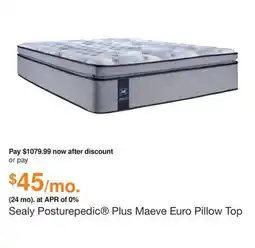 Ashley Furniture Sealy Posturepedic Plus Maeve Euro Pillow Top 15.5 Inch Mattress, Size: Queen offer
