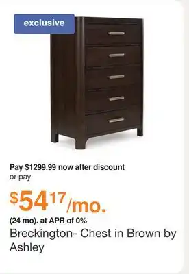 Ashley Furniture Breckington- Chest in Brown by Ashley offer