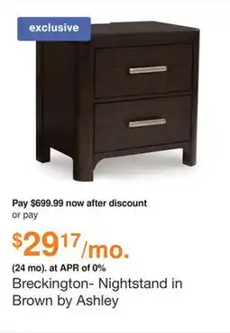 Ashley Furniture Breckington- Nightstand in Brown by Ashley offer