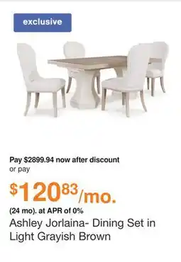 Ashley Furniture Ashley Jorlaina- Dining Set in Light Grayish Brown offer