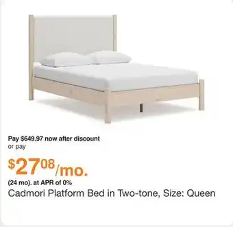 Ashley Furniture Cadmori Platform Bed in Two-tone, Size: Queen by Ashley offer