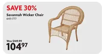 Home Hardware Savannah Wicker Chair offer