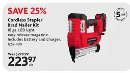 Home Hardware Cordless Stapler Brad Nailer Kit offer