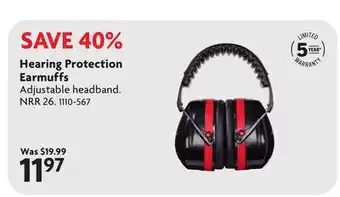 Home Hardware Hearing Protection Earmuffs offer